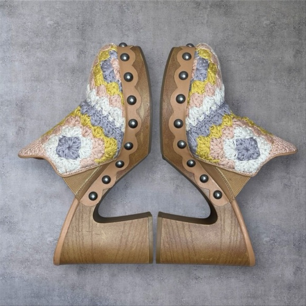 Lucky Brand Multicolor Crochet Mules